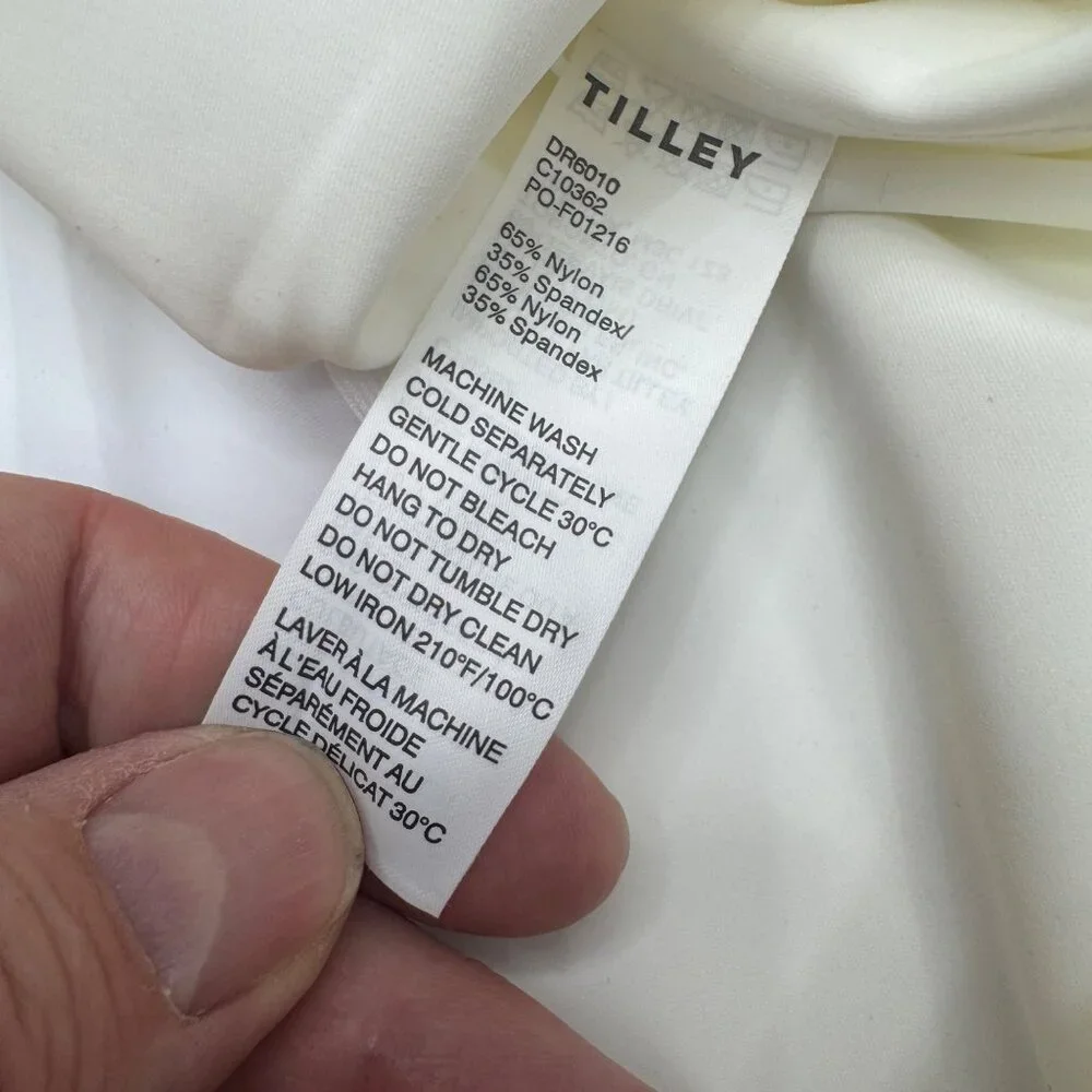 NWT Tilley Sleeveless Polo Dress Golf/Tennis Womens Large White Small Snag/Stain - Picture 4 of 13